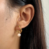 Ribbon Natural Baroque Pearl Earrings