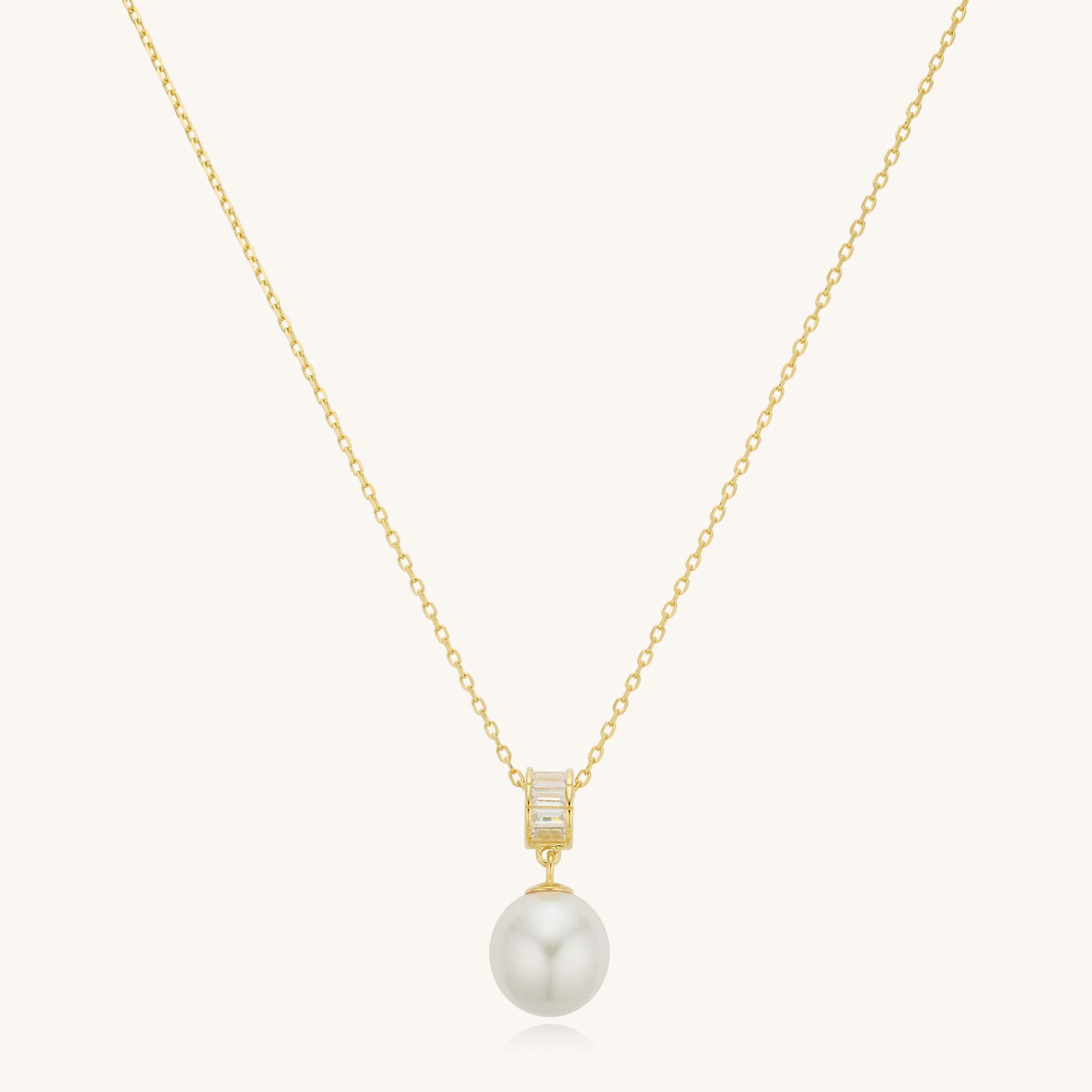 Roller Single Pearl Pendant 18k Gold Vermeil Necklace - Kira LaLa