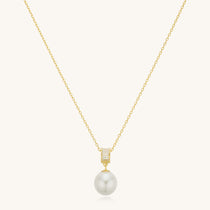 Roller Single Pearl Pendant 18k Gold Vermeil Necklace - Kira LaLa