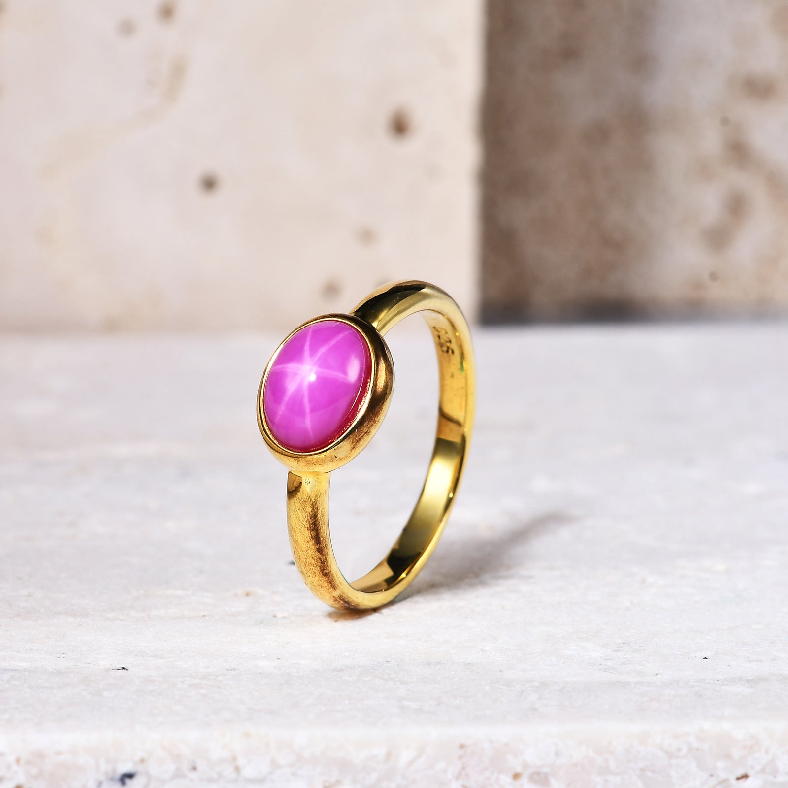 Ruby Sapphire Starburst Ring