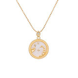 Zodiac Sign Mother of Pearl Coin Necklace