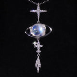 Starlit Moonstone Pendant Necklace