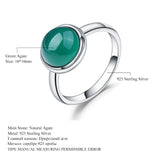 Vintage Green Agate Circle Ring