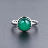 Vintage Green Agate Circle Ring