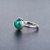 Vintage Green Agate Circle Ring