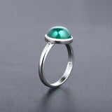 Vintage Green Agate Circle Ring