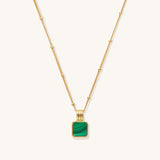 Vintage Square Malachite Necklace
