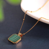 Vintage Square Malachite Necklace