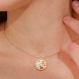 Zodiac Diamond Mother of Pearl Coin Necklace